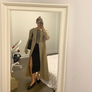 Suede trench coat